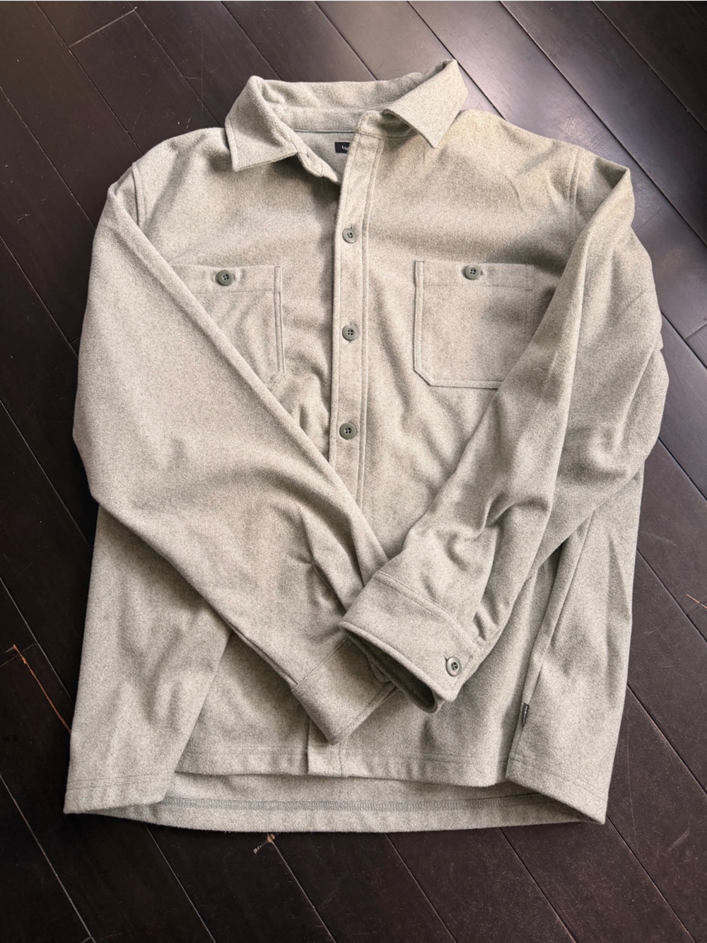 Men's XL Lightweight Button-Up Shirt Jacket - Light Gray